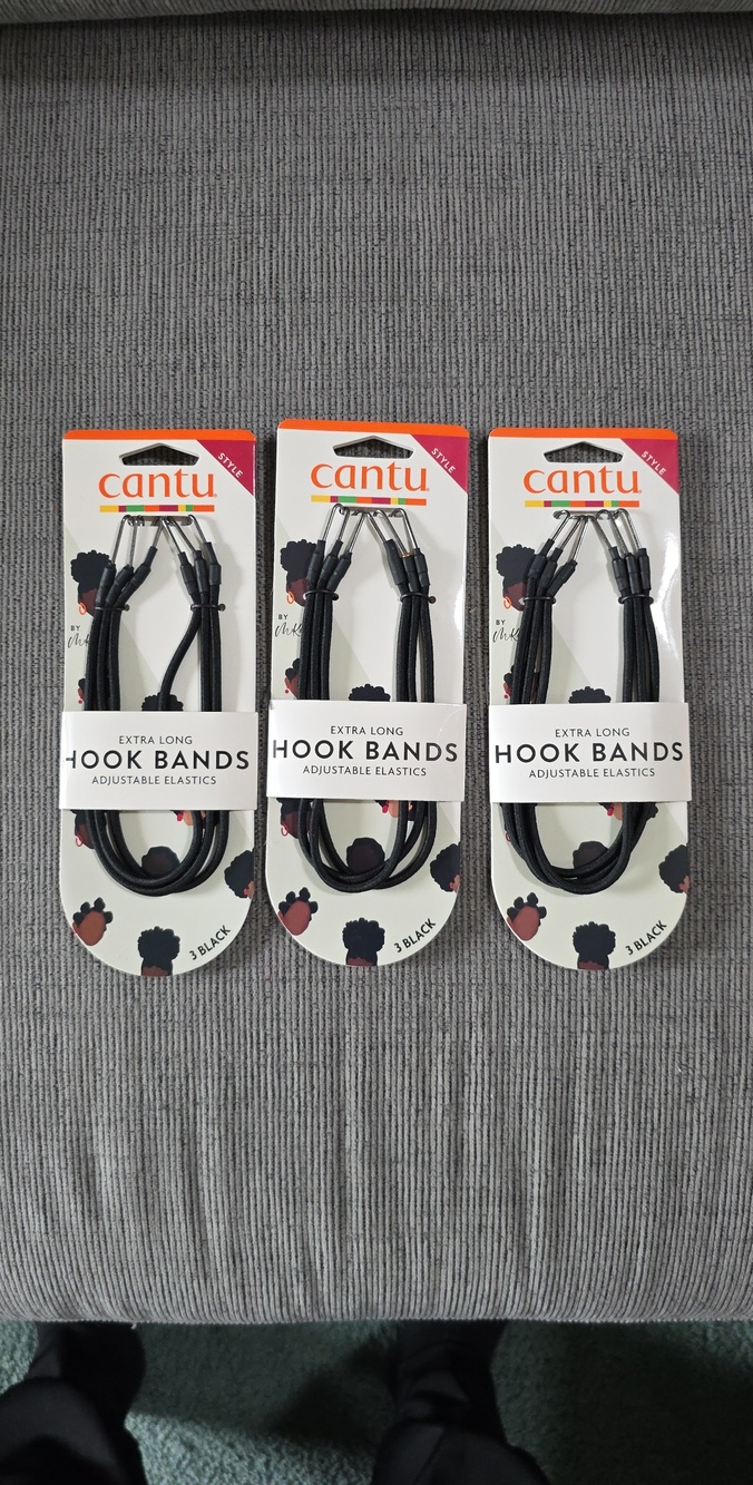 Cantu Extra Long Hook Bands - Black, New, Three Sets Of 3-packs (9 Bands Total).